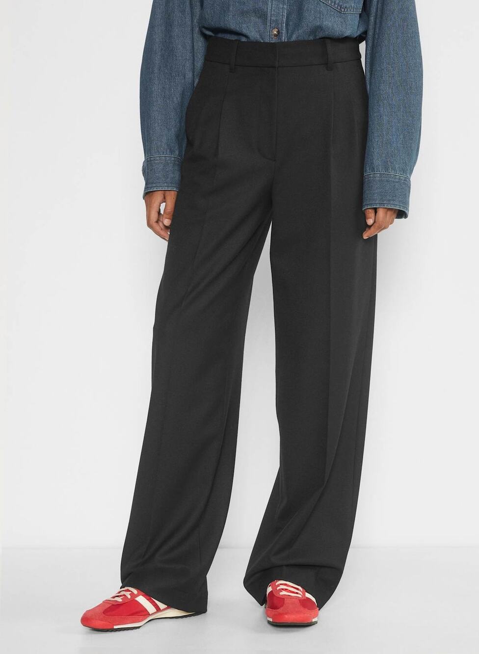 Aritzia Wilfred The Effortless Pant - (Re)fined twill wool blend - Black - 6